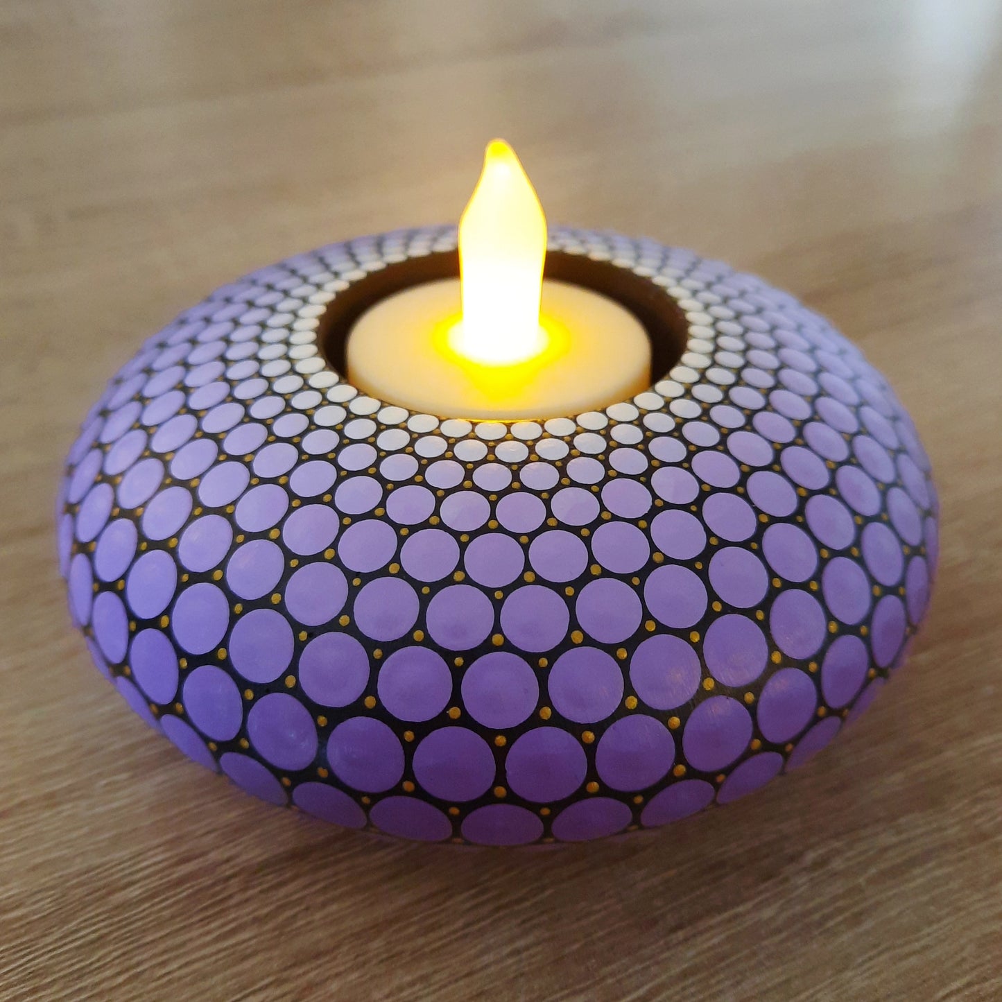 *****Purple Tea Light Candle Holder