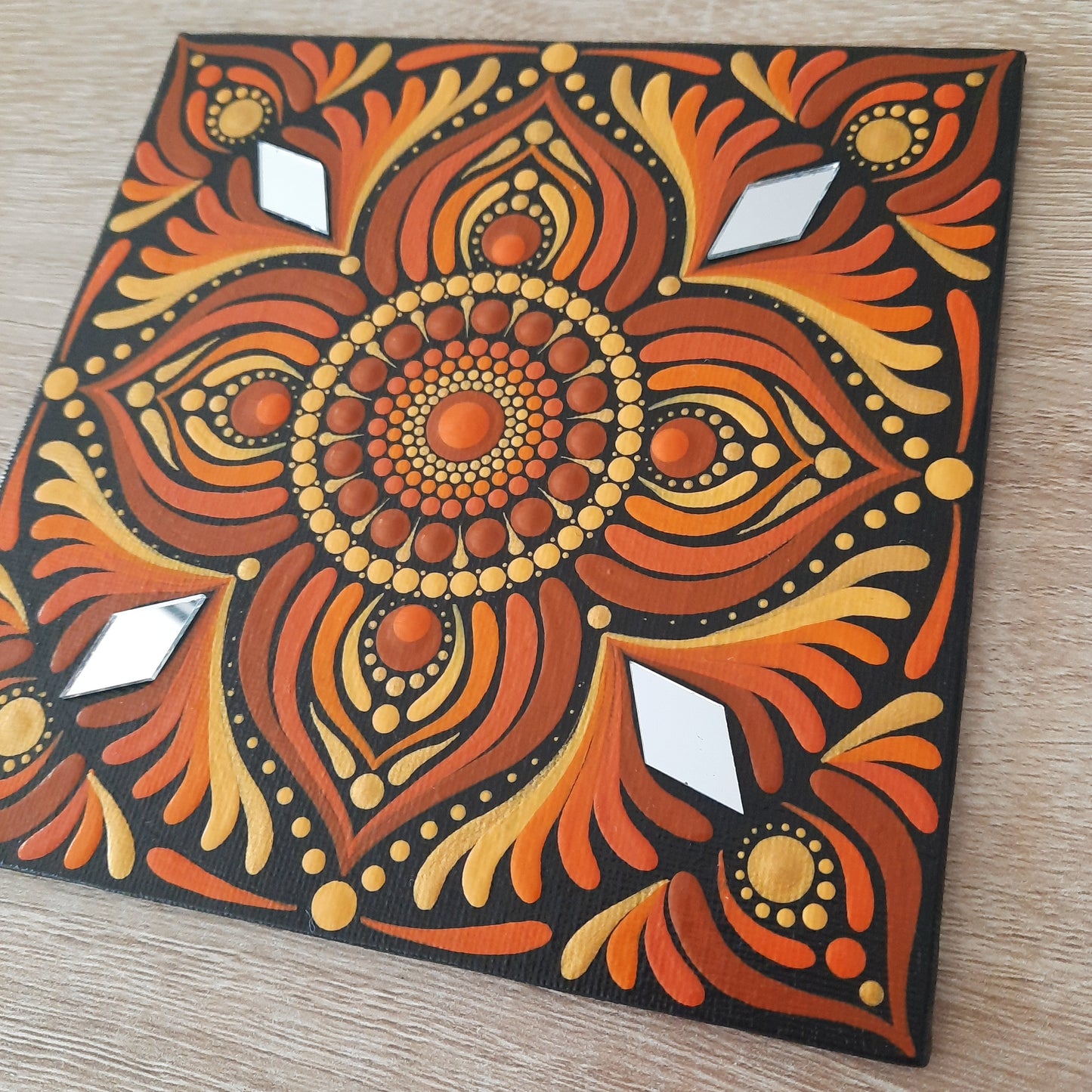 **6" Orange Mandala