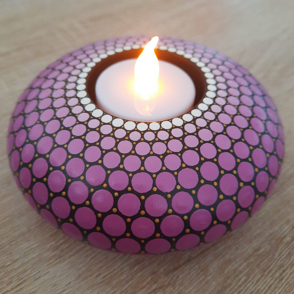 Plum Tea Light Candle Holder