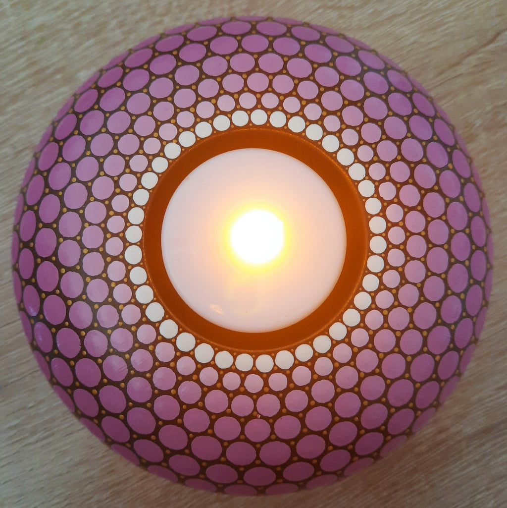 Plum Tea Light Candle Holder