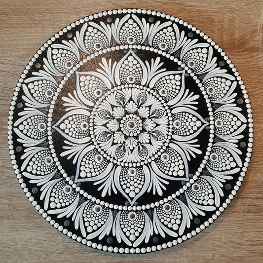 12" Black & White Mandala