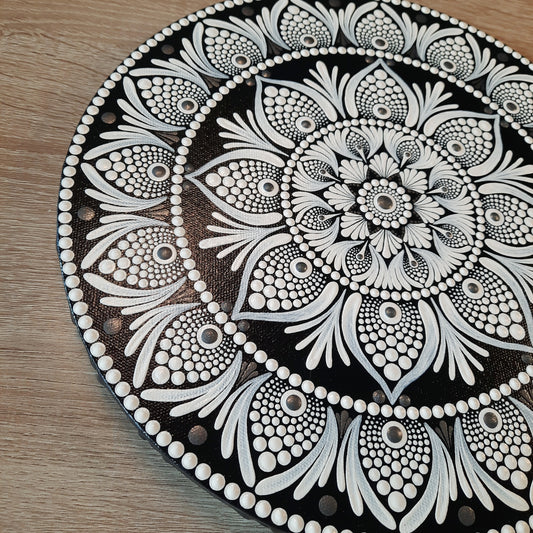 12" Black & White Mandala