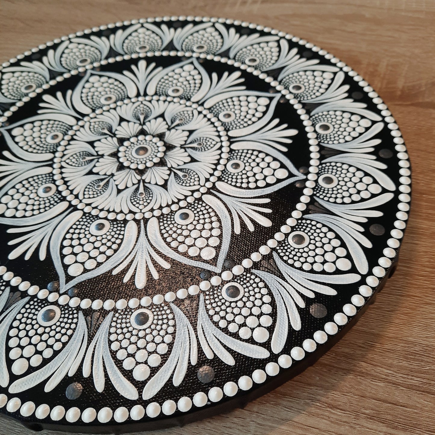 12" Black & White Mandala