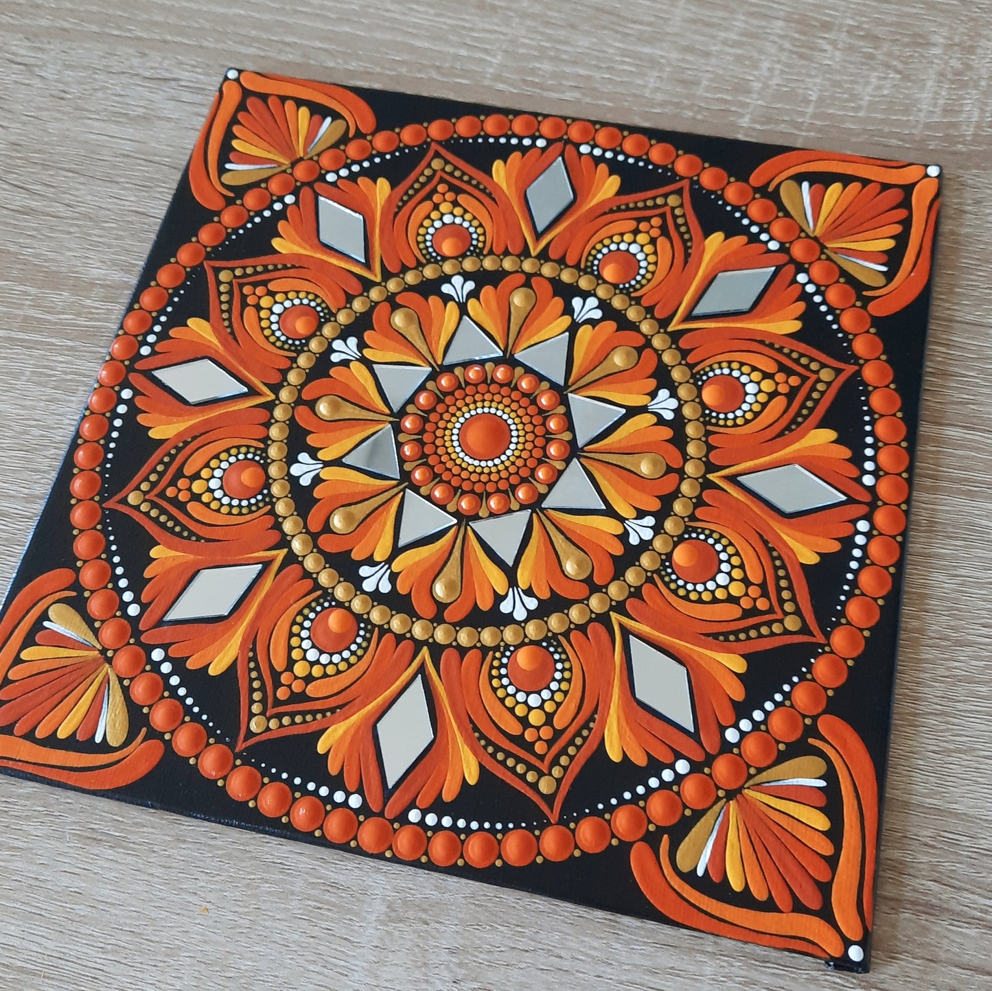 ****8" Orange Mandala