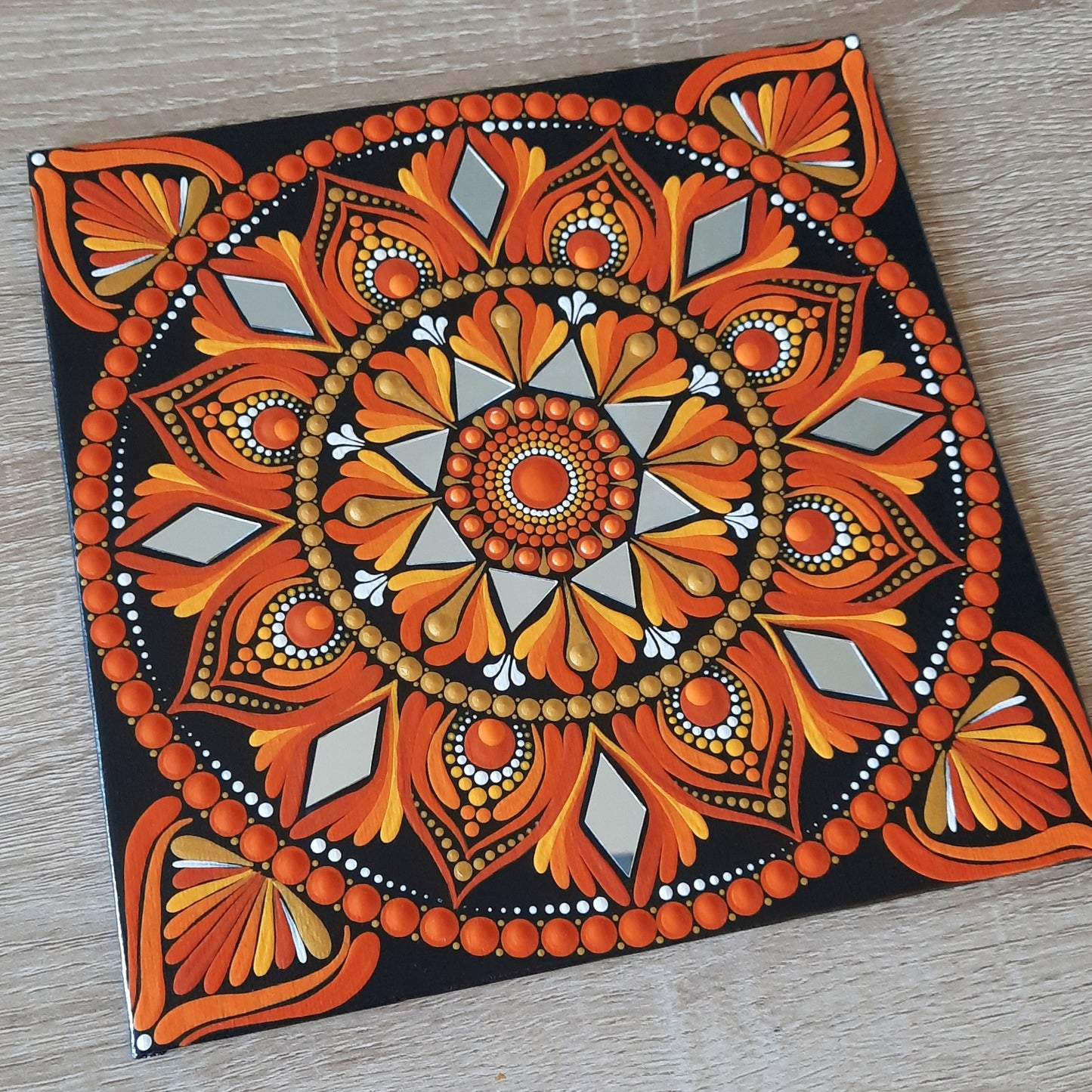 ****8" Orange Mandala