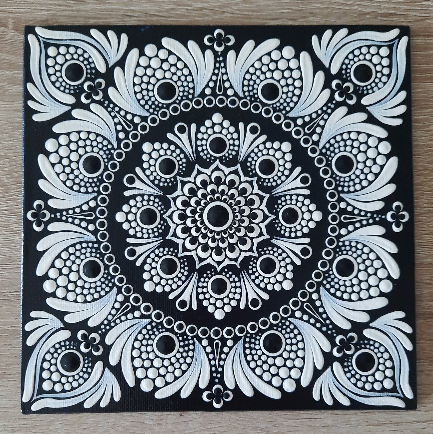 **6" Black & White Mandala