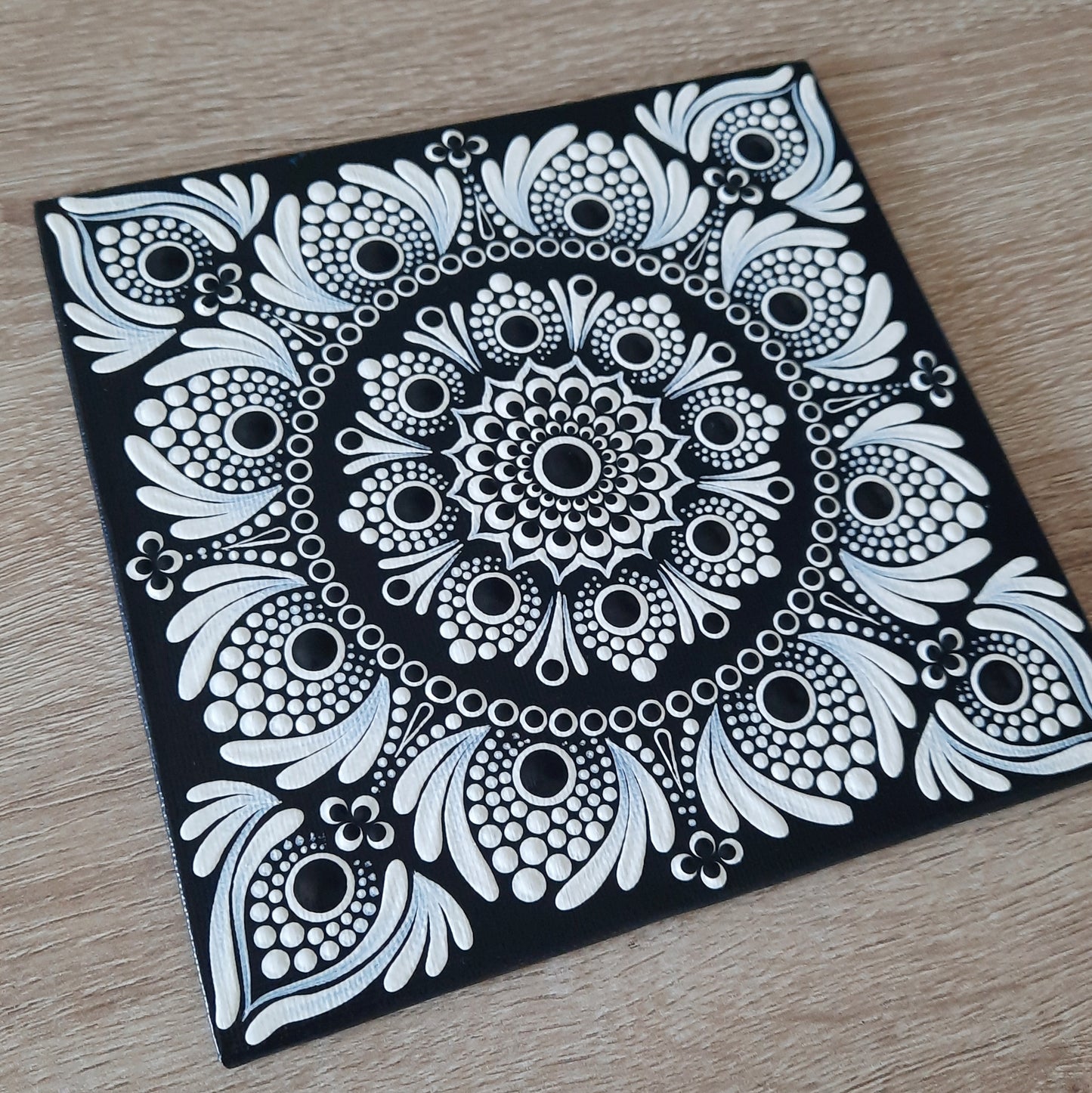 **6" Black & White Mandala