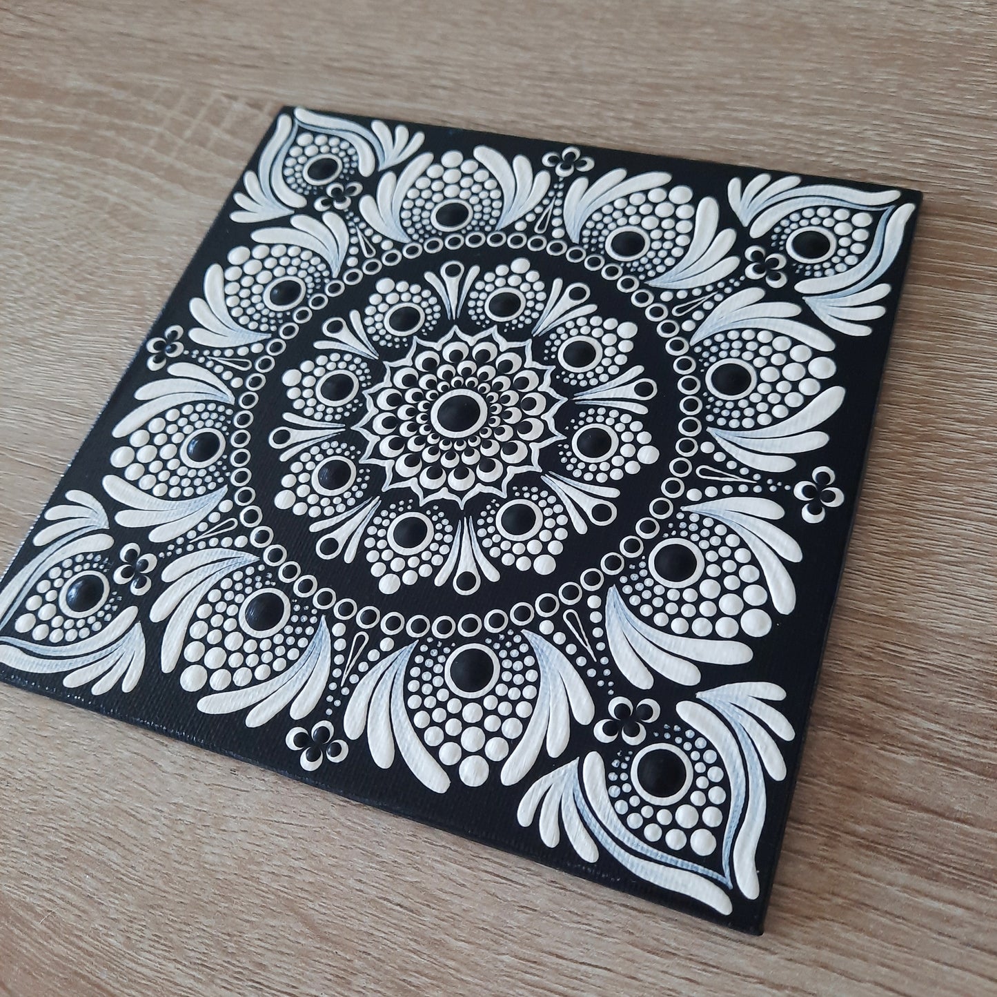 **6" Black & White Mandala