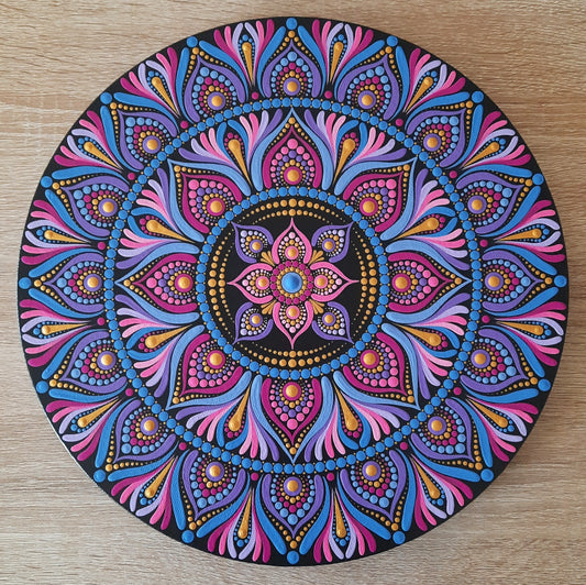 ****12" Periwinkle Pink Purple Mandala