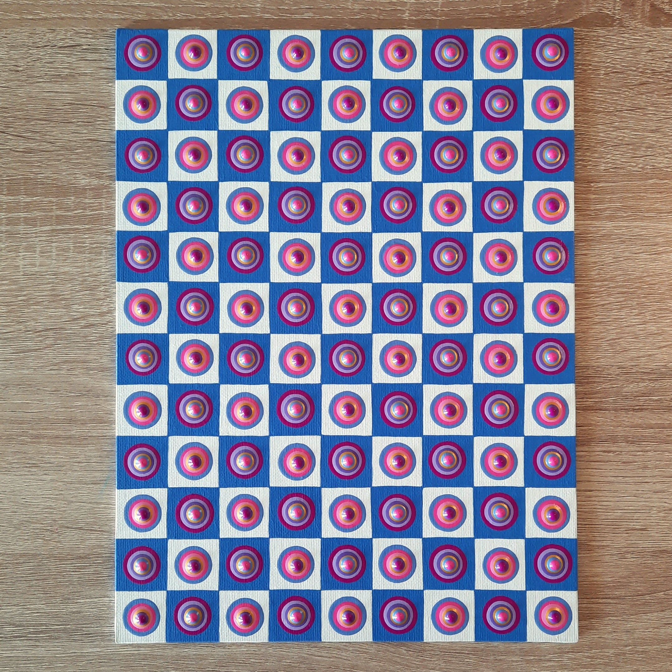 9x12" Multi-Colored Checkered Art