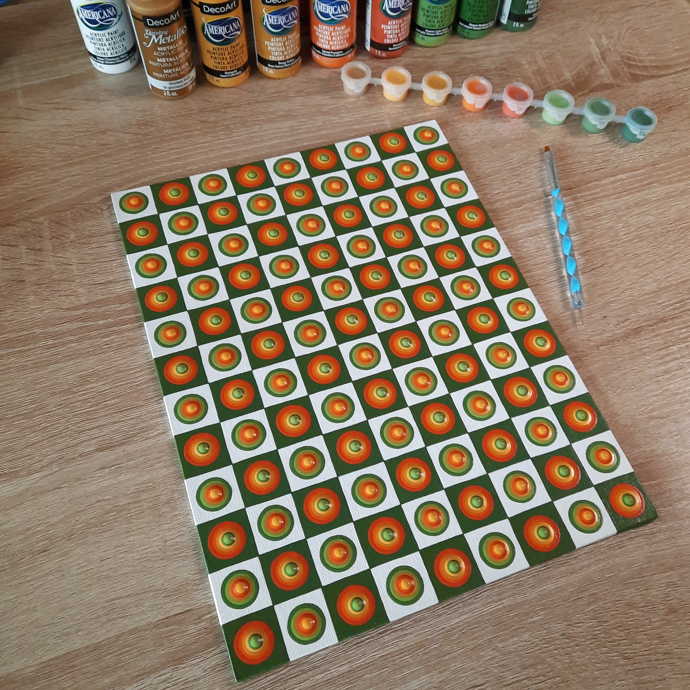 9x12" Retro Checkered Art