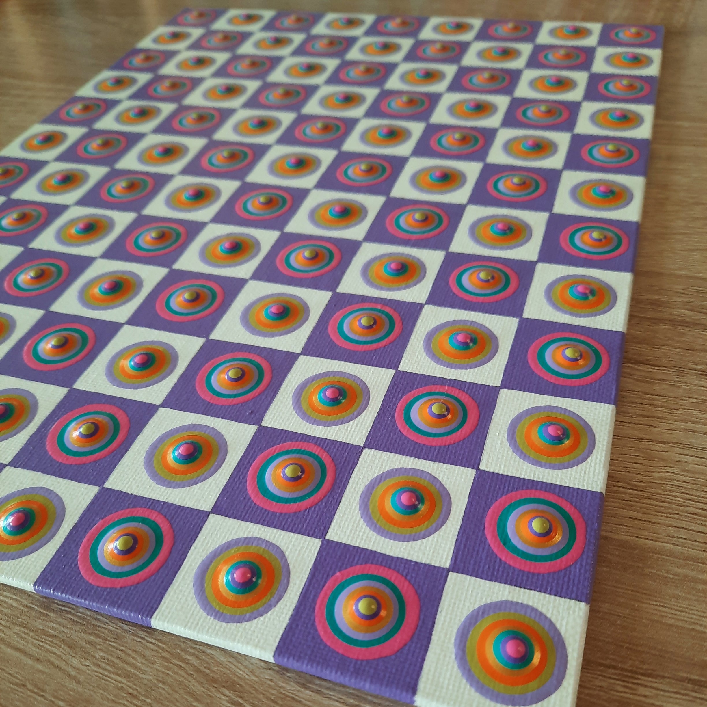 9x12" Multi-Colored Checkered Art