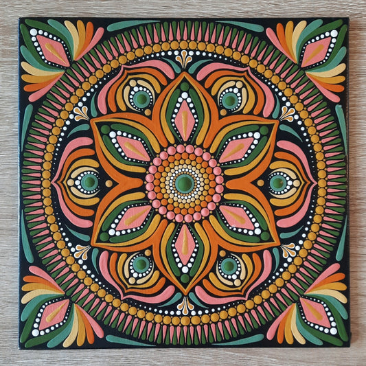 ****8" Retro Coral Mandala