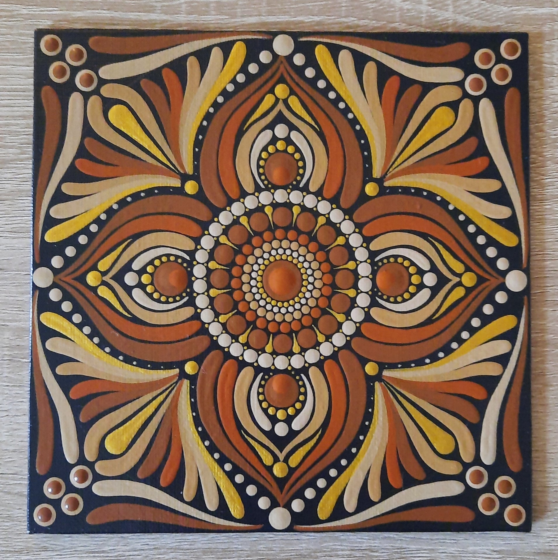 6" Brown Beige Mandala