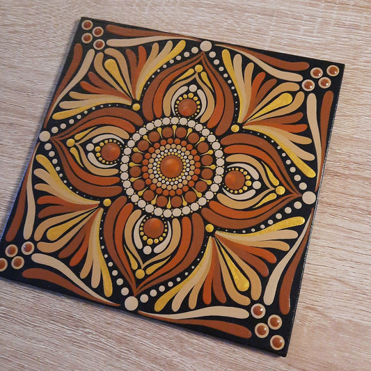 ***6" Brown Beige Mandala