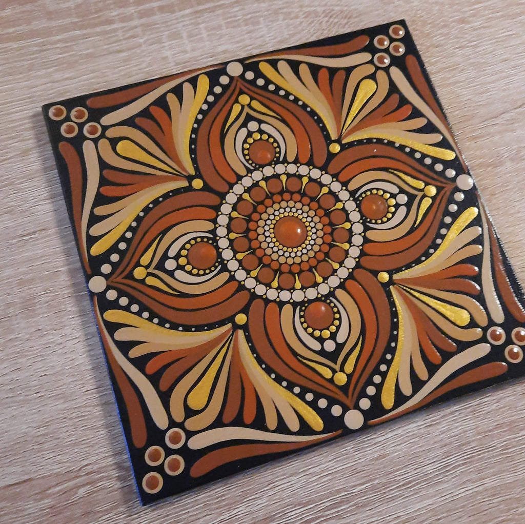 6" Brown Beige Mandala