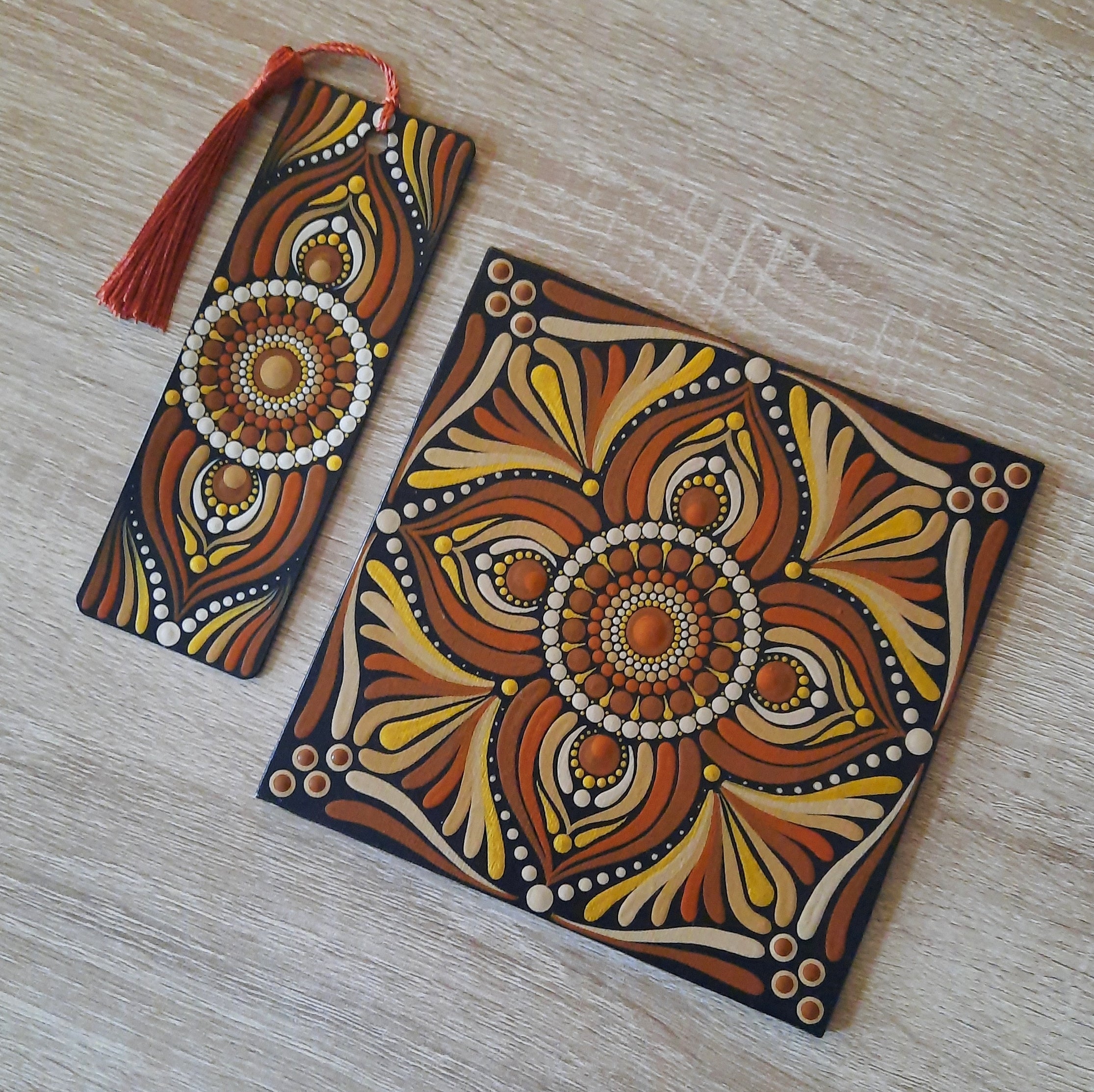 6" Brown Beige Mandala