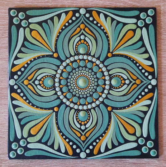 **6" Light Green Mandala