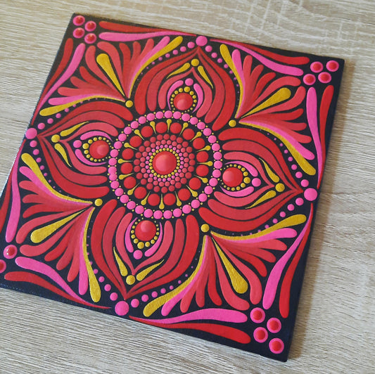 ***6" Red Mandala