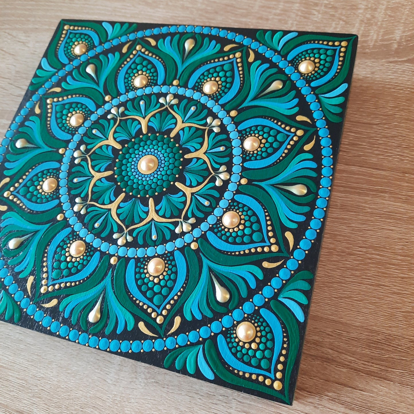 ****8" Blue Green Mandala