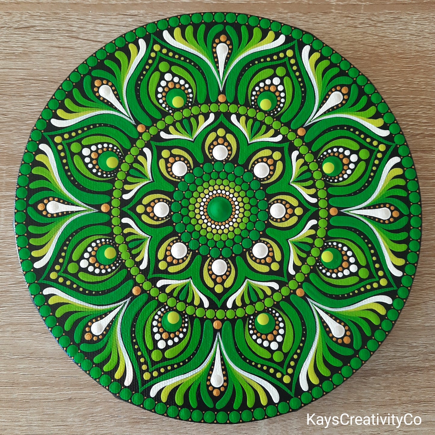 ***8" Bright Green Mandala