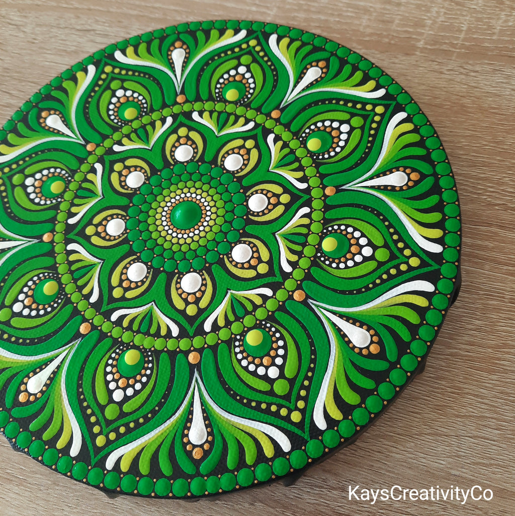 8" Bright Green Mandala