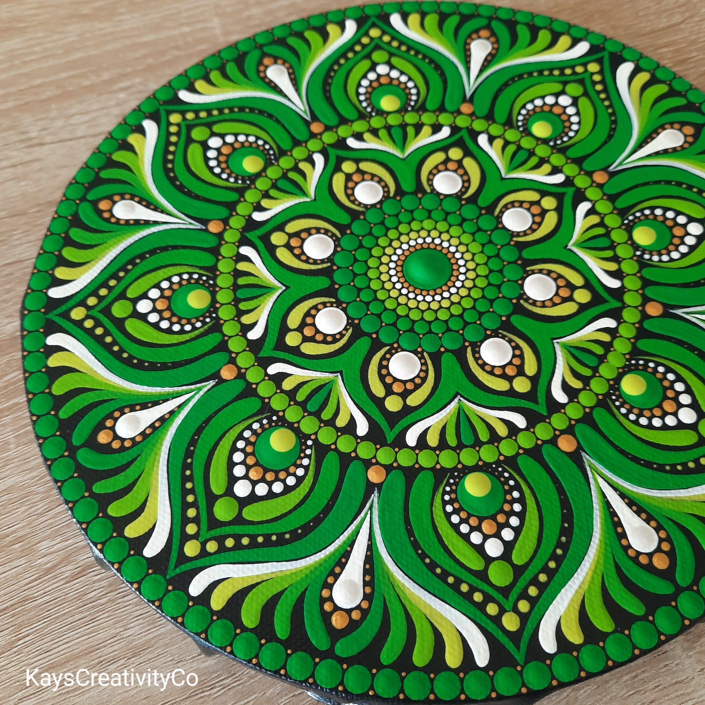 ***8" Bright Green Mandala