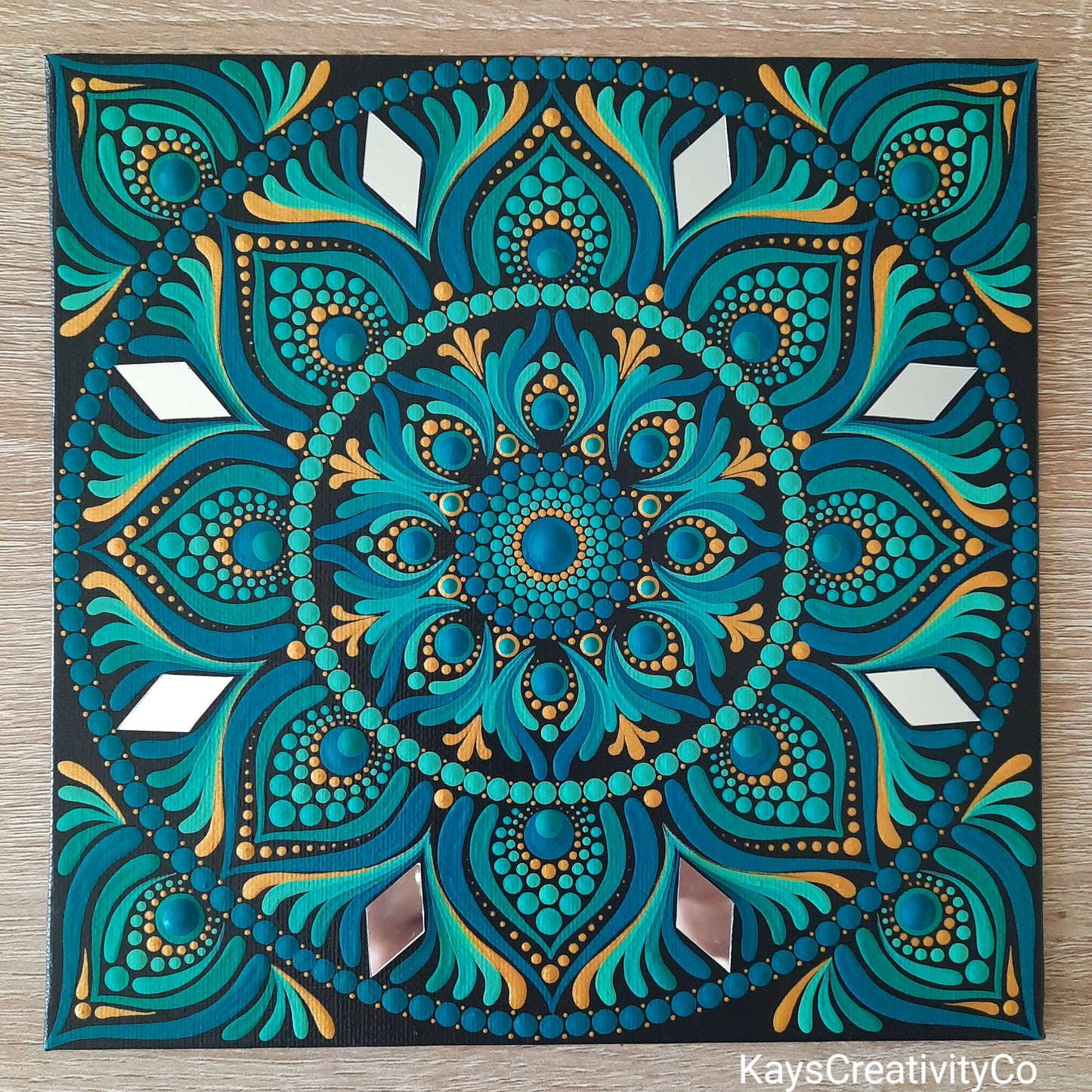 ****8" Teal Turquoise Mandala