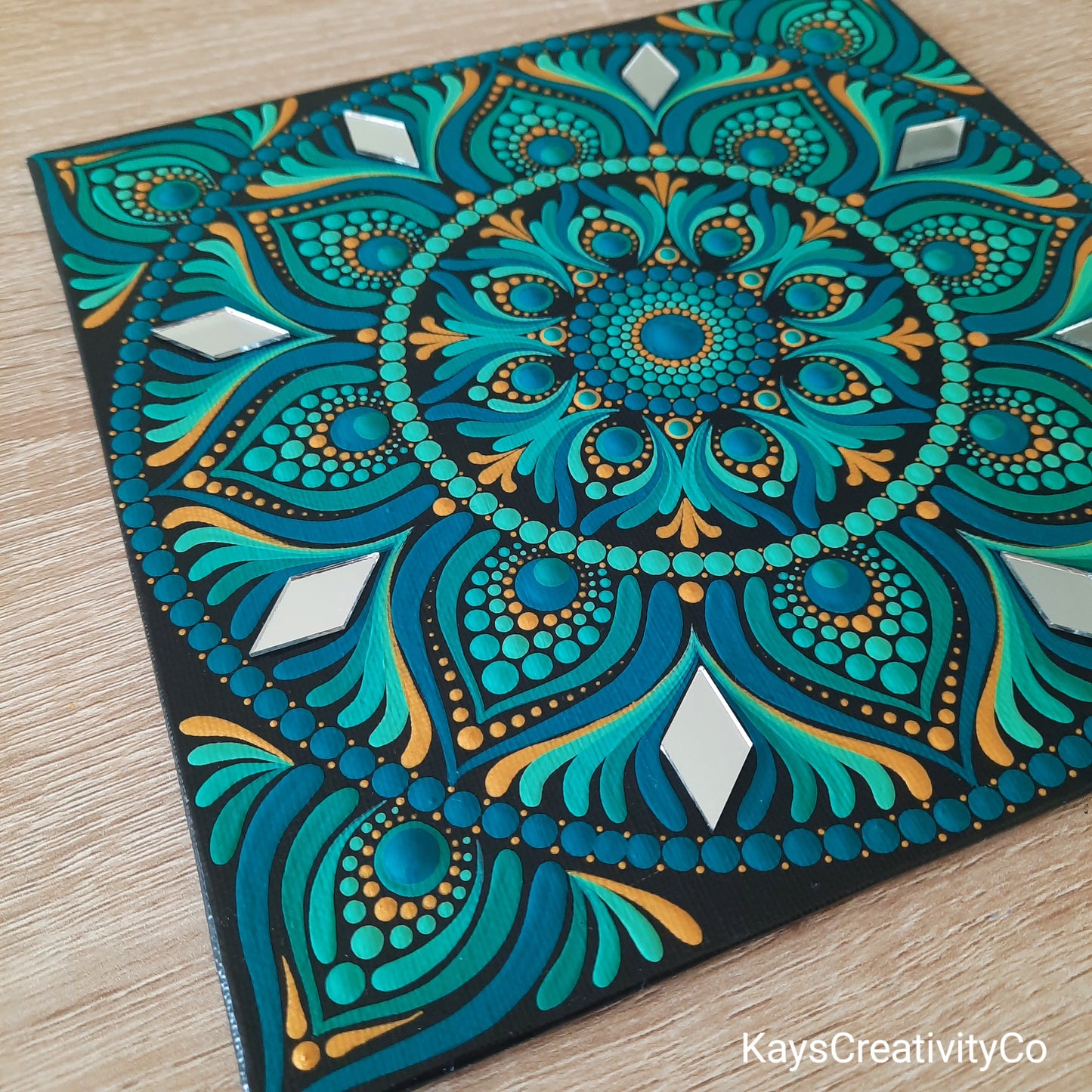 ****8" Teal Turquoise Mandala