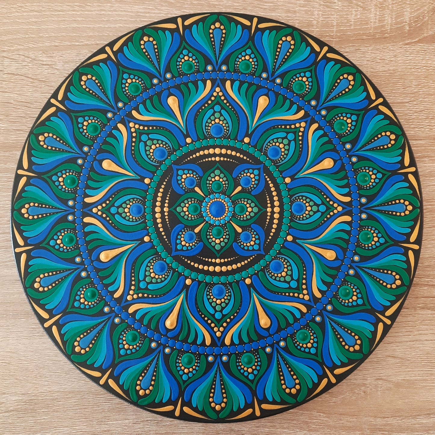 ****12" Blue Green Mandala