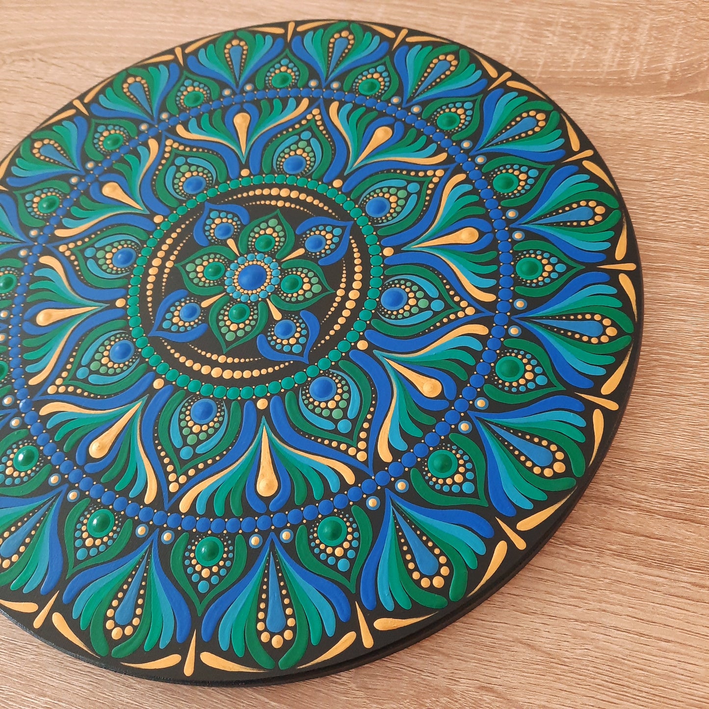 ****12" Blue Green Mandala