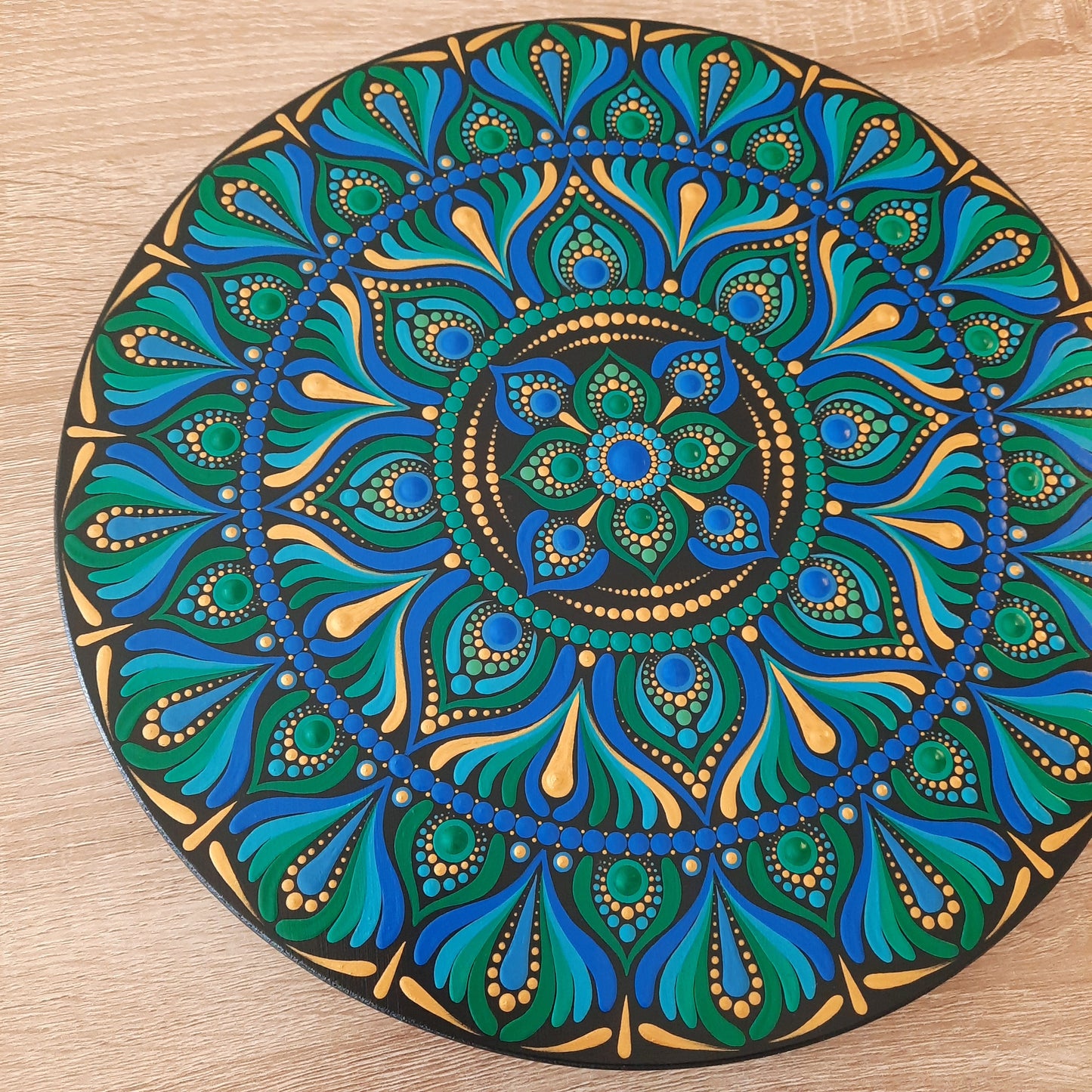 ****12" Blue Green Mandala