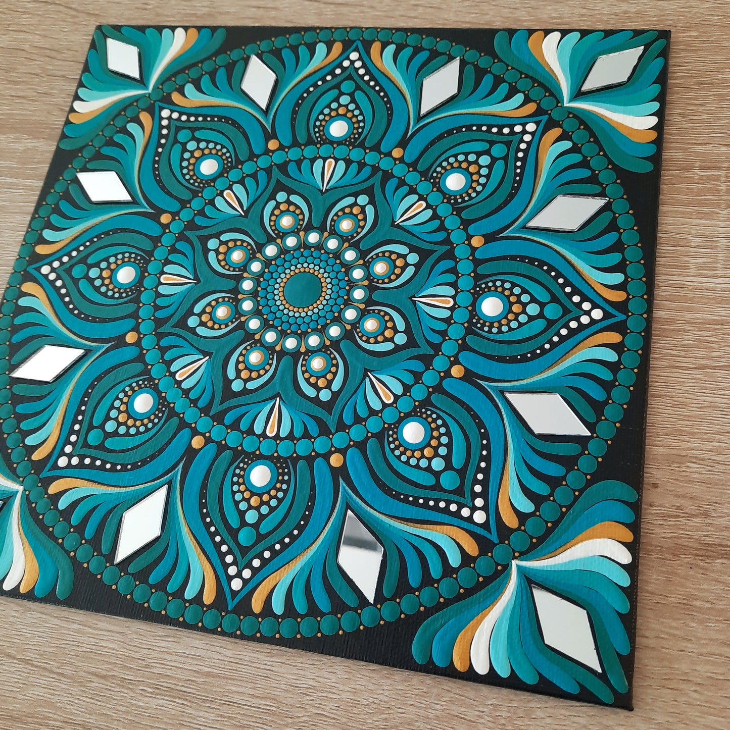 ****8" Turquoise Teal Mandala