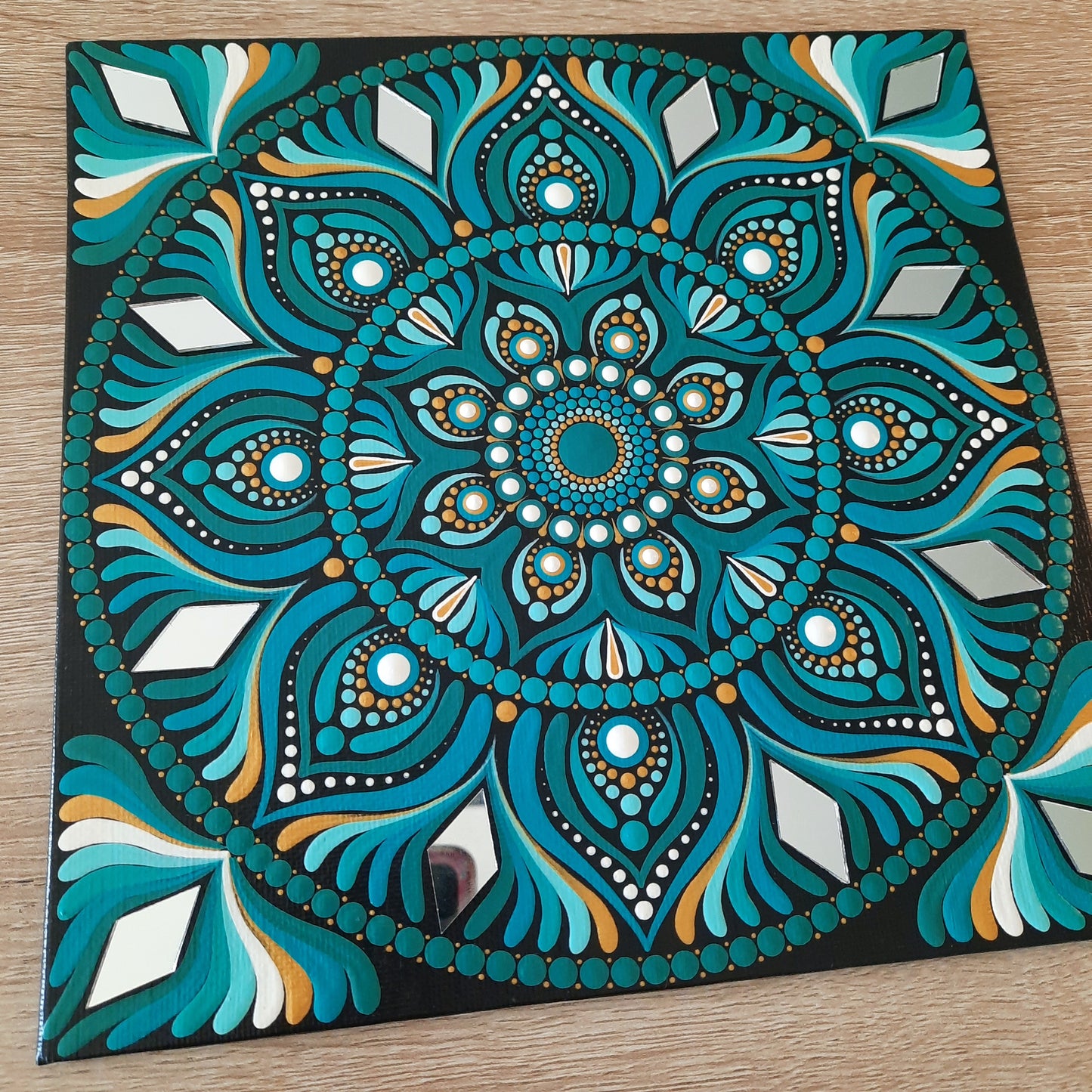 ****8" Turquoise Teal Mandala