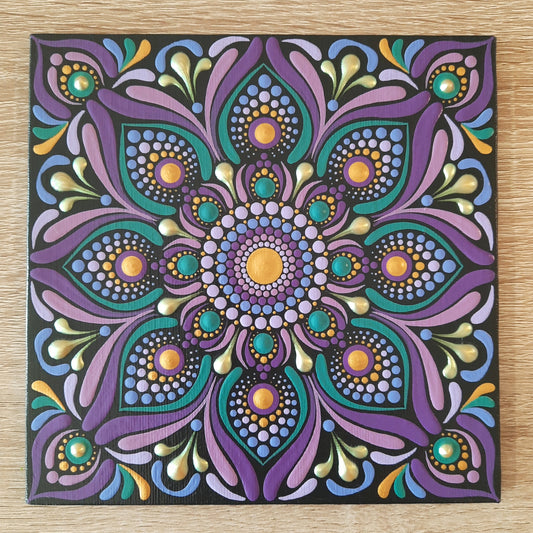 **6" Purple Teal Mandala