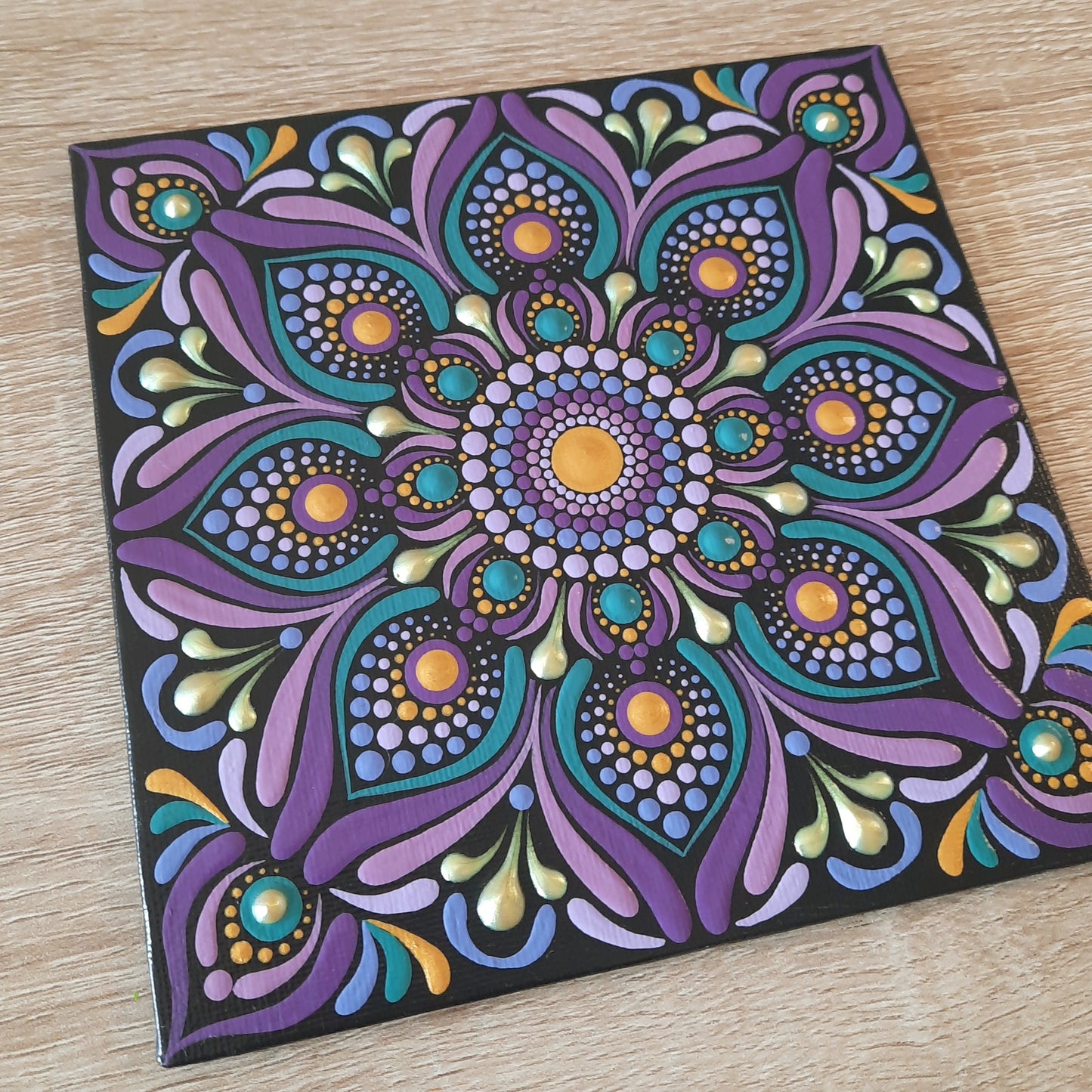 **6" Purple Teal Mandala