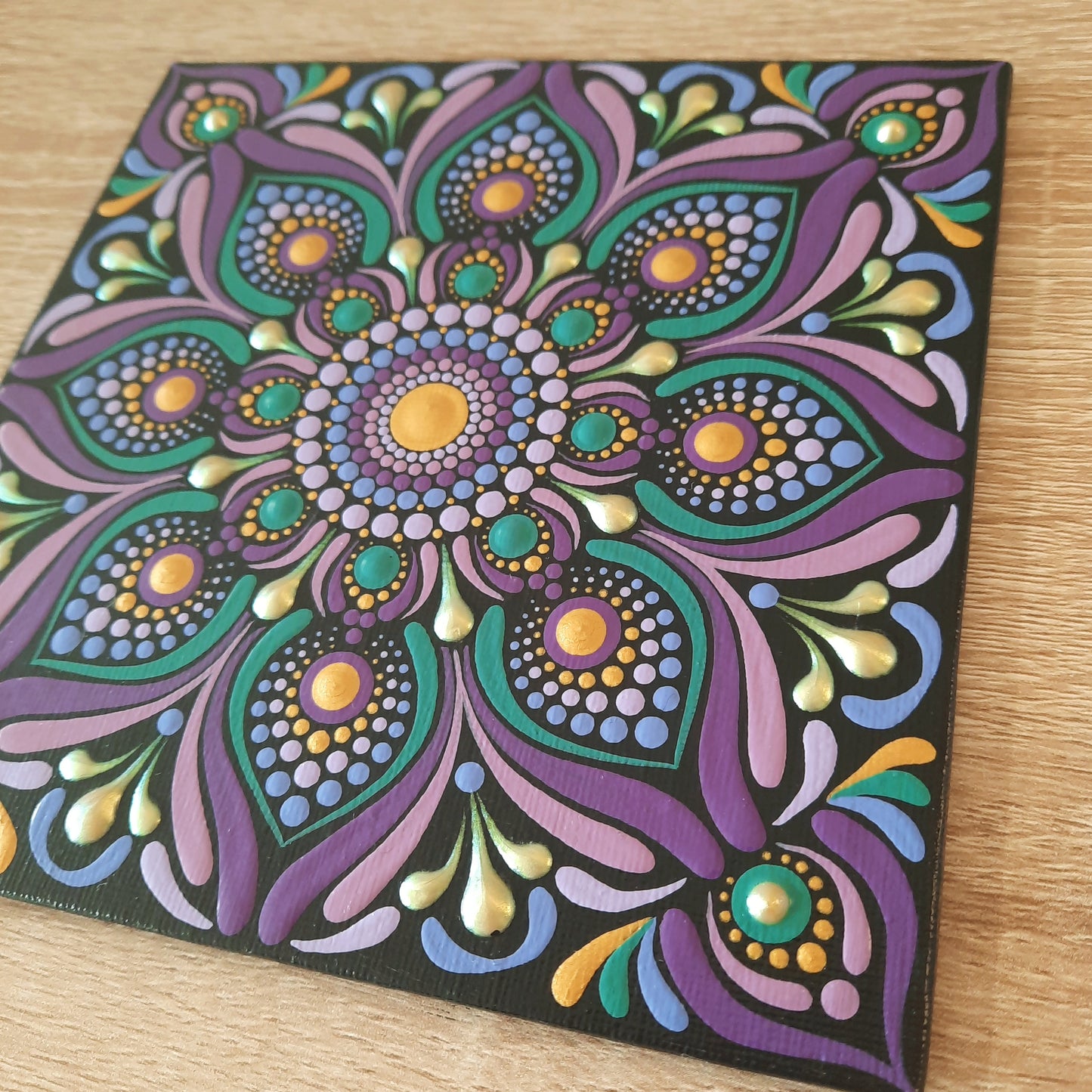 **6" Purple Teal Mandala