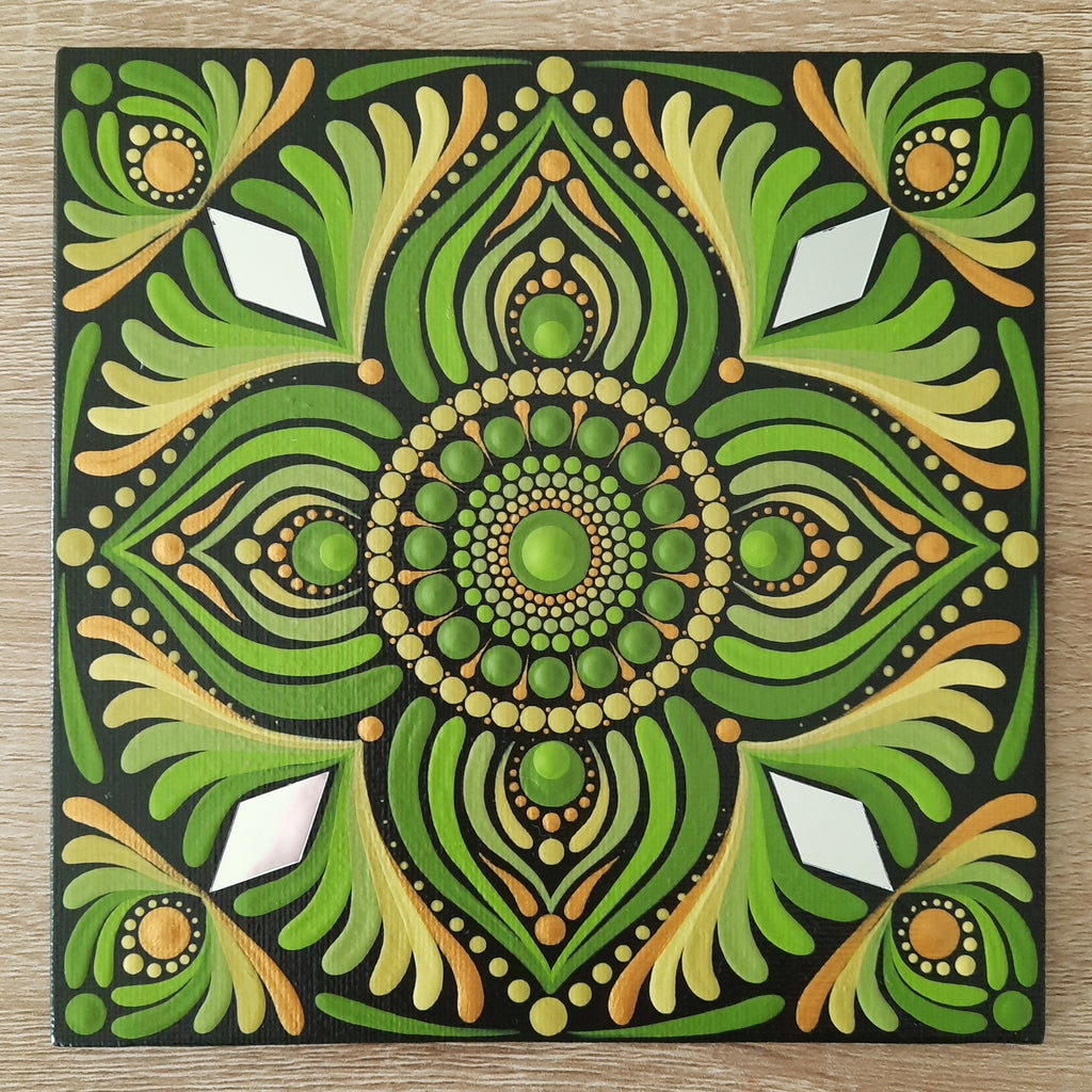 6" Citron Green Mandala
