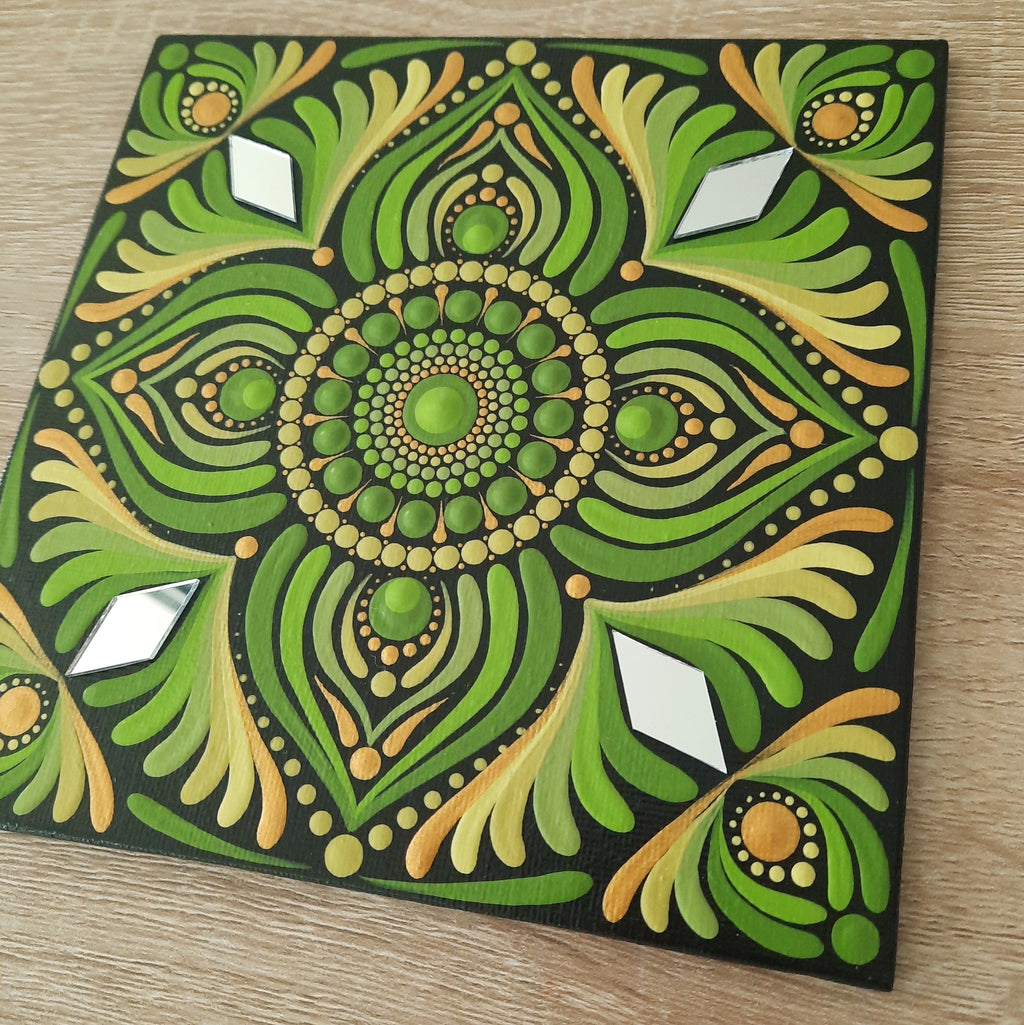 6" Citron Green Mandala