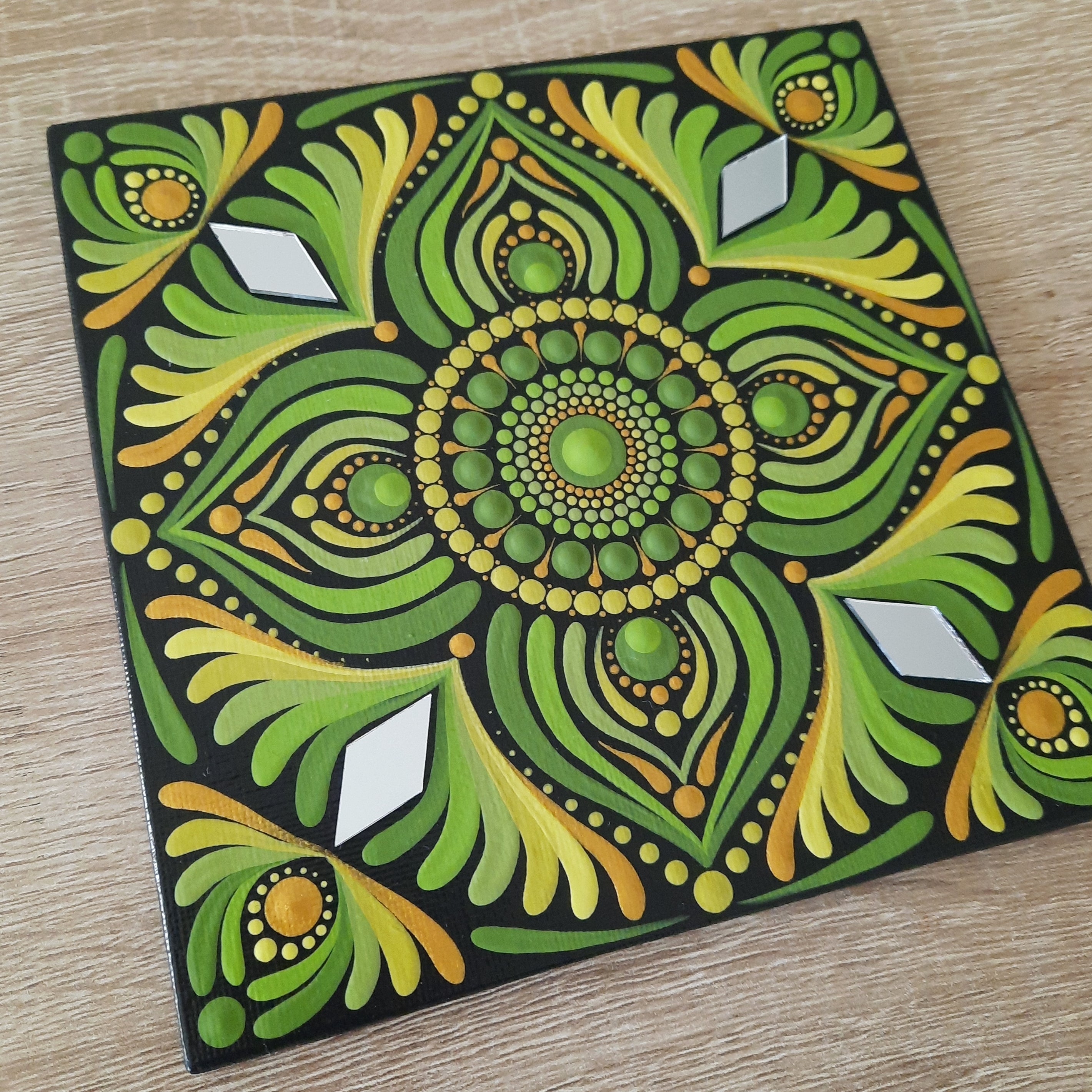 6" Citron Green Mandala