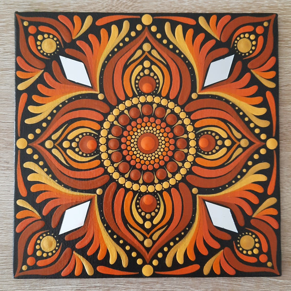 6" Orange Mandala