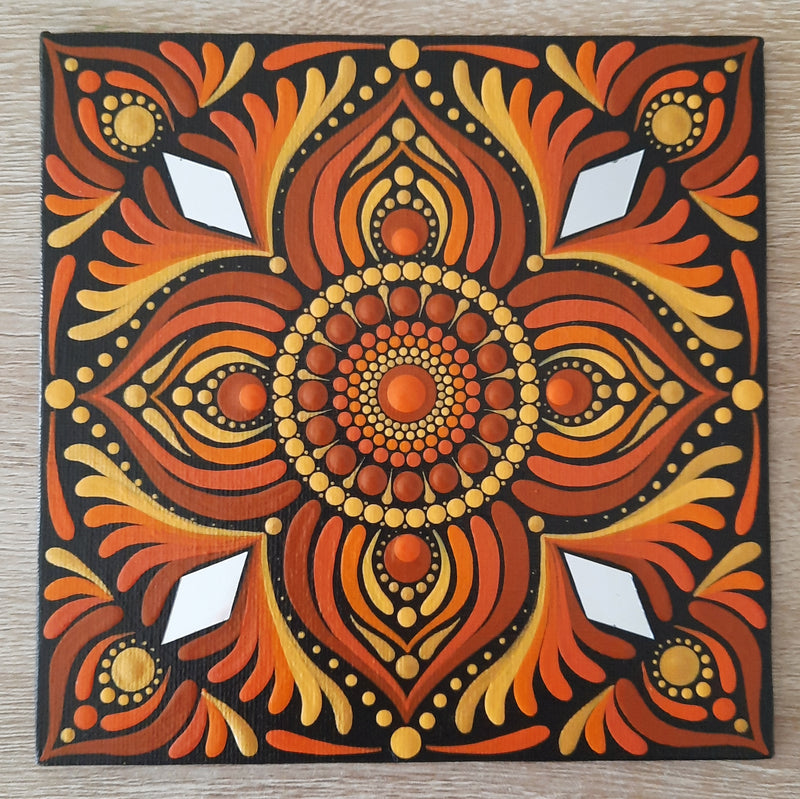 6" Orange Mandala