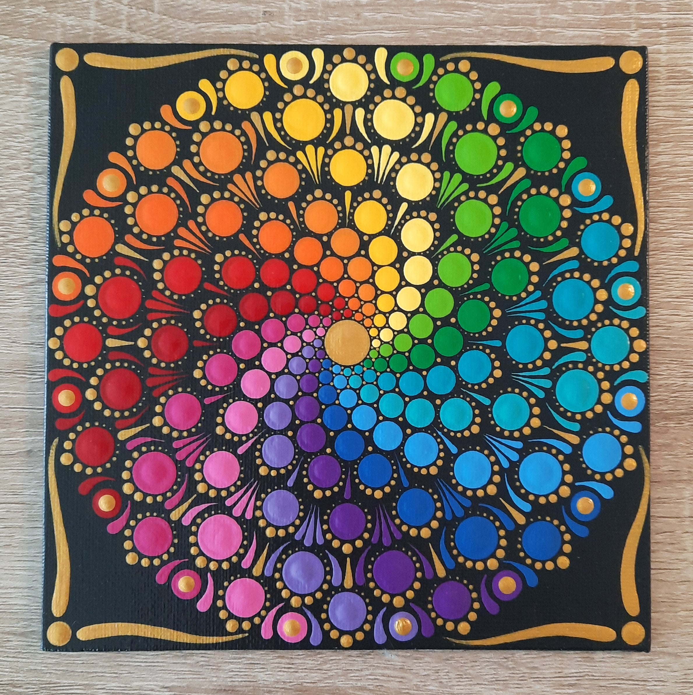 6" Rainbow Mandala