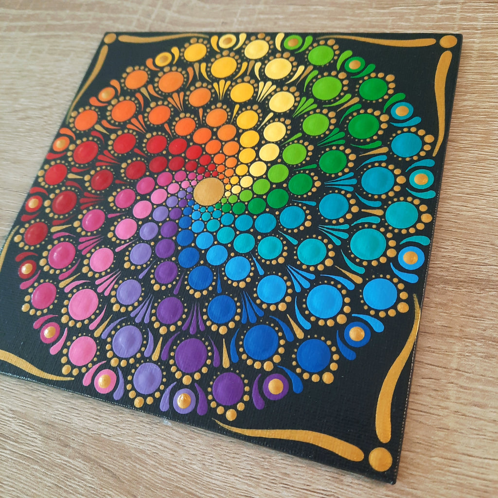 6" Rainbow Mandala