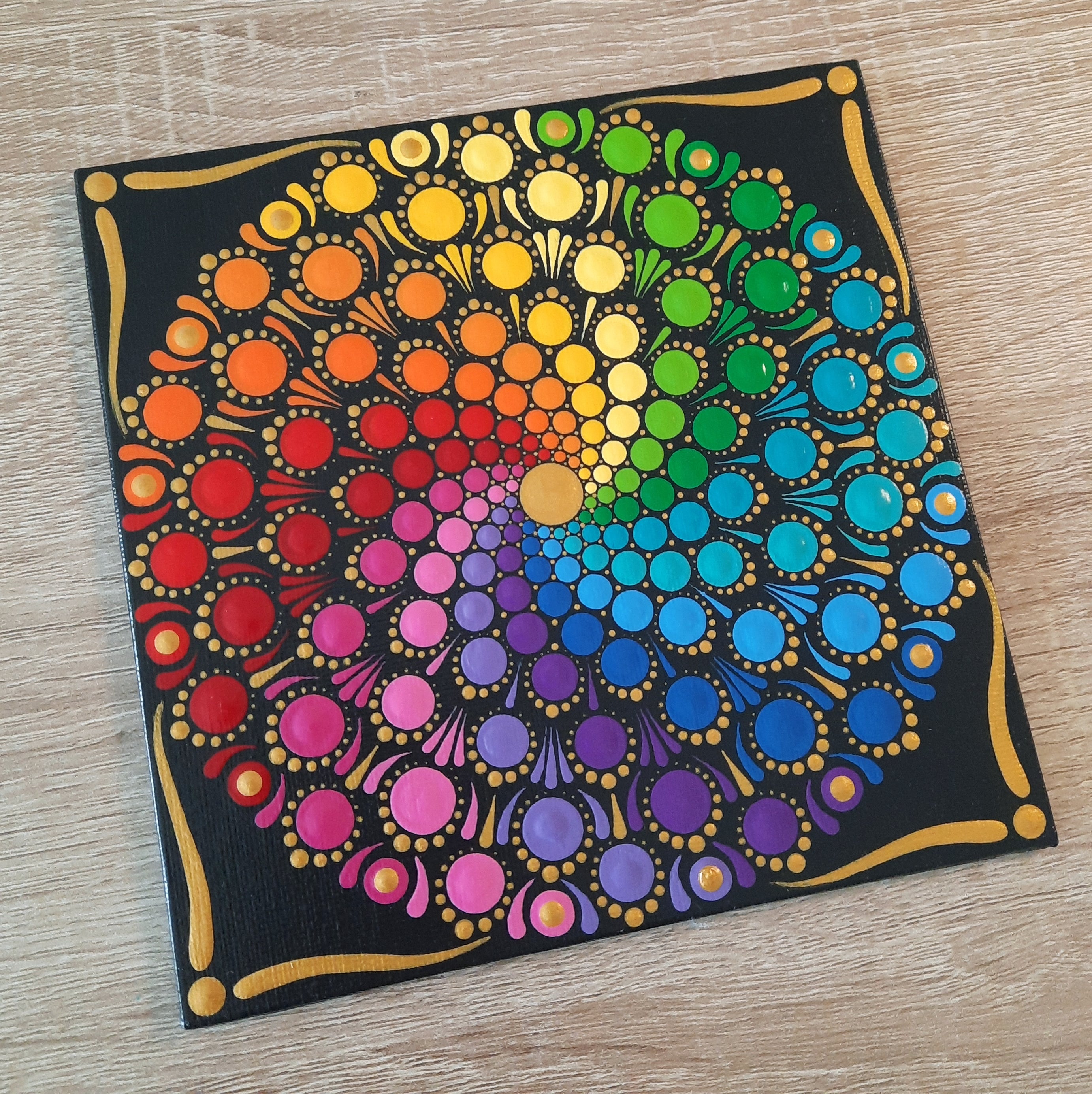 6" Rainbow Mandala