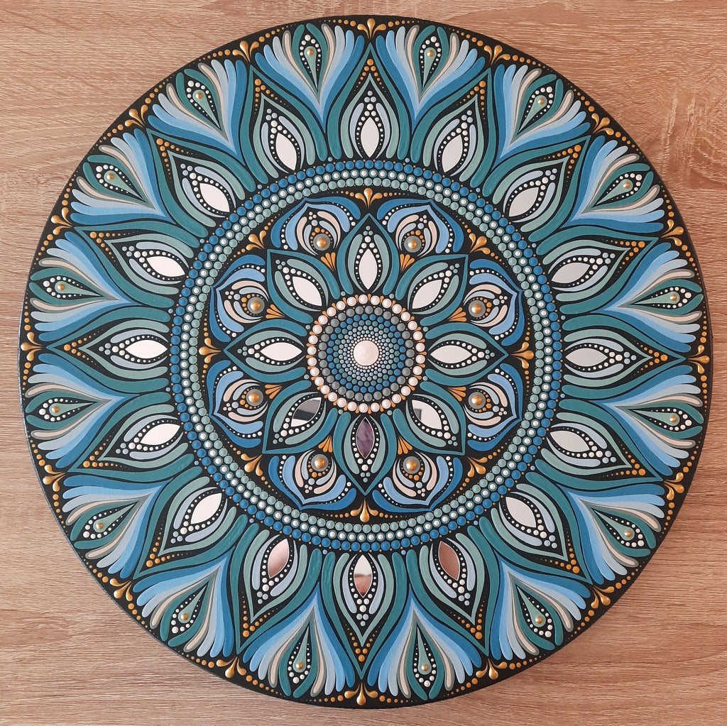 16" Neutral Blue Mandala