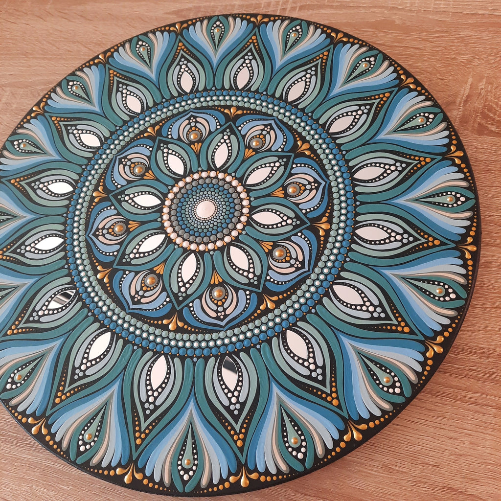 16" Neutral Blue Mandala
