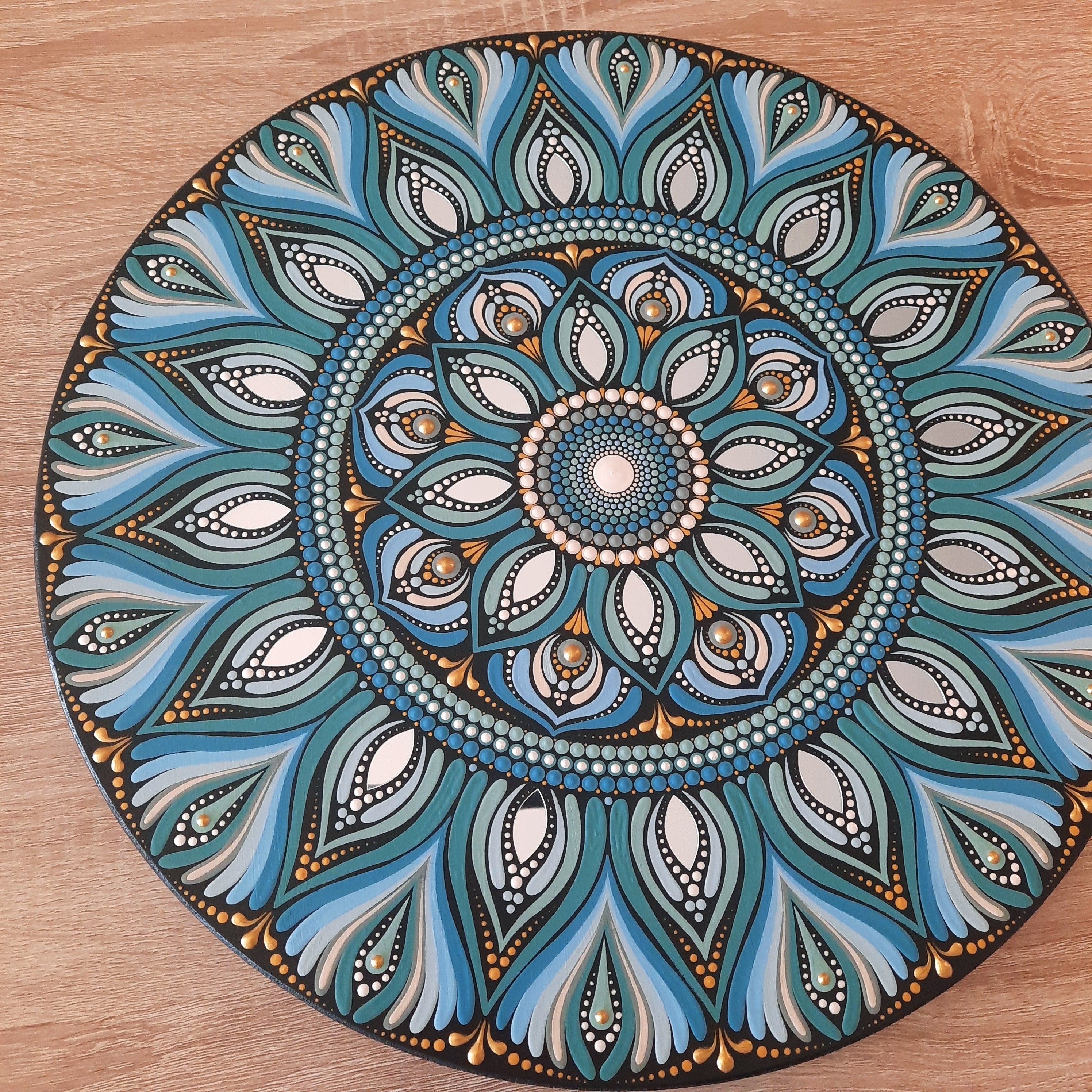 16" Neutral Blue Mandala