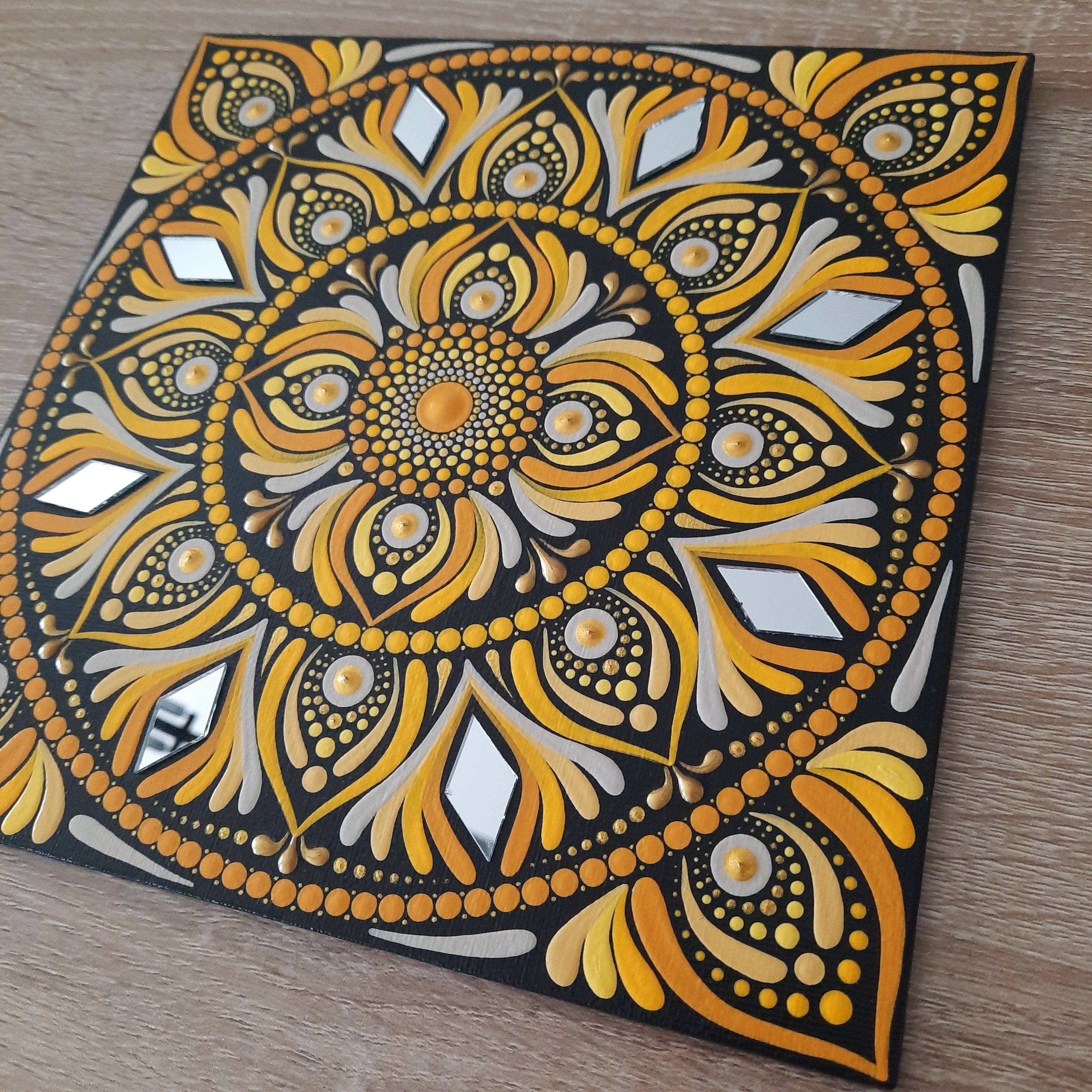 8" Yellow Mandala