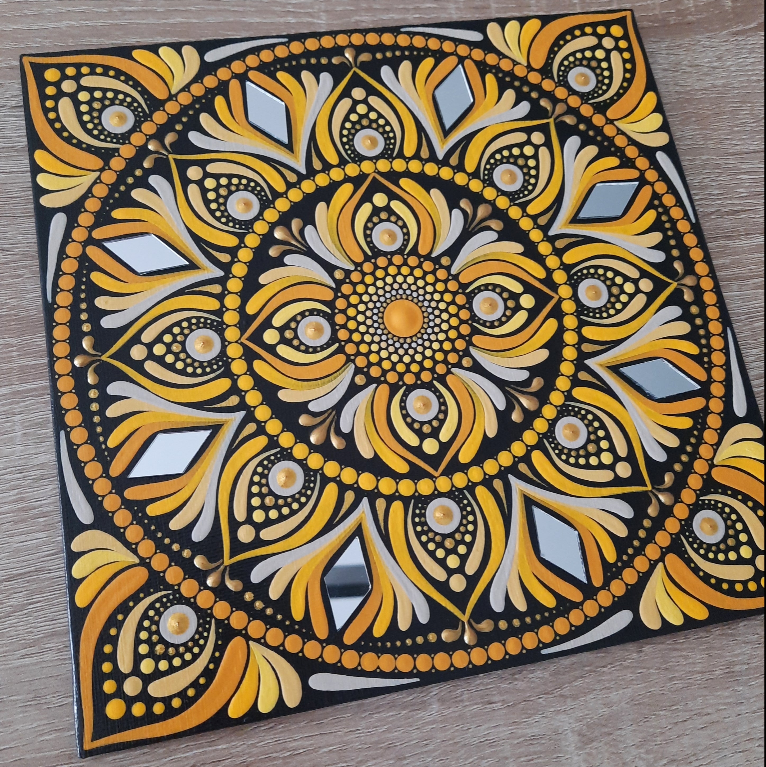 8" Yellow Mandala